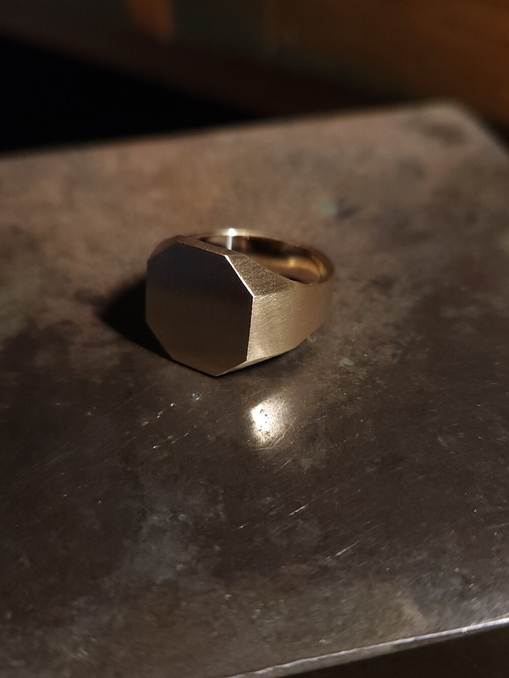 18K OCTAGON GOLD RING 실물 사진 3