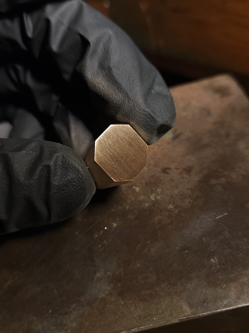 18K OCTAGON GOLD RING 실물 사진 6