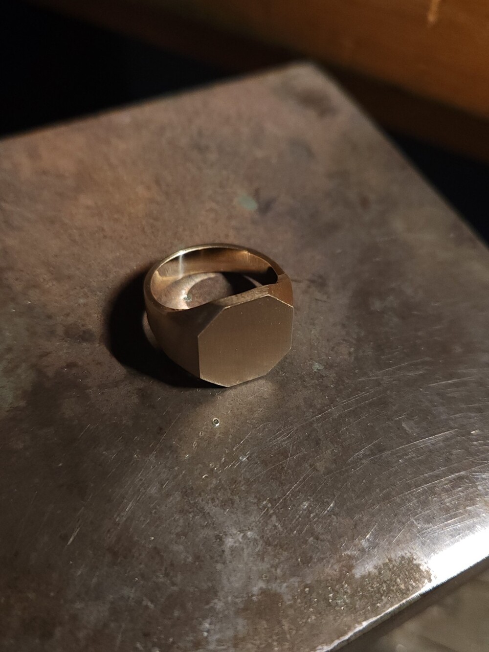 18K OCTAGON GOLD RING 실물 사진 7