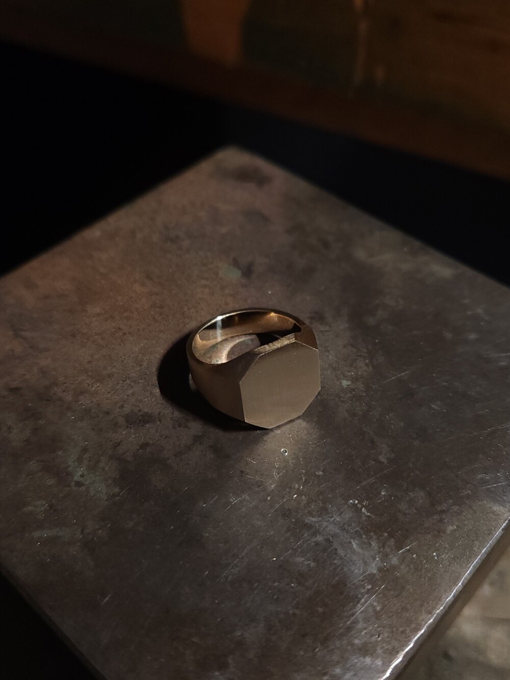 18K OCTAGON GOLD RING 실물 사진 8