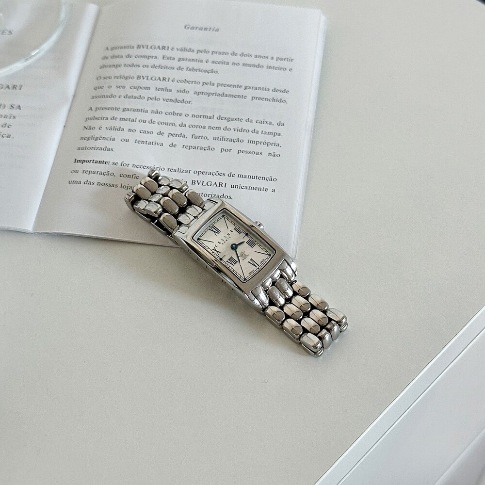 CELINE triomphe white shell watch