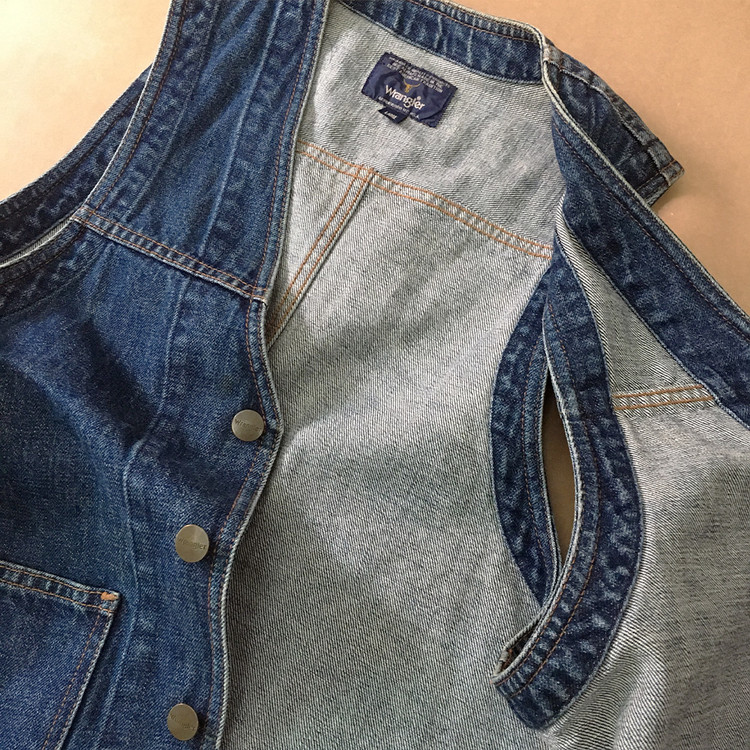wrangler unlined denim vest