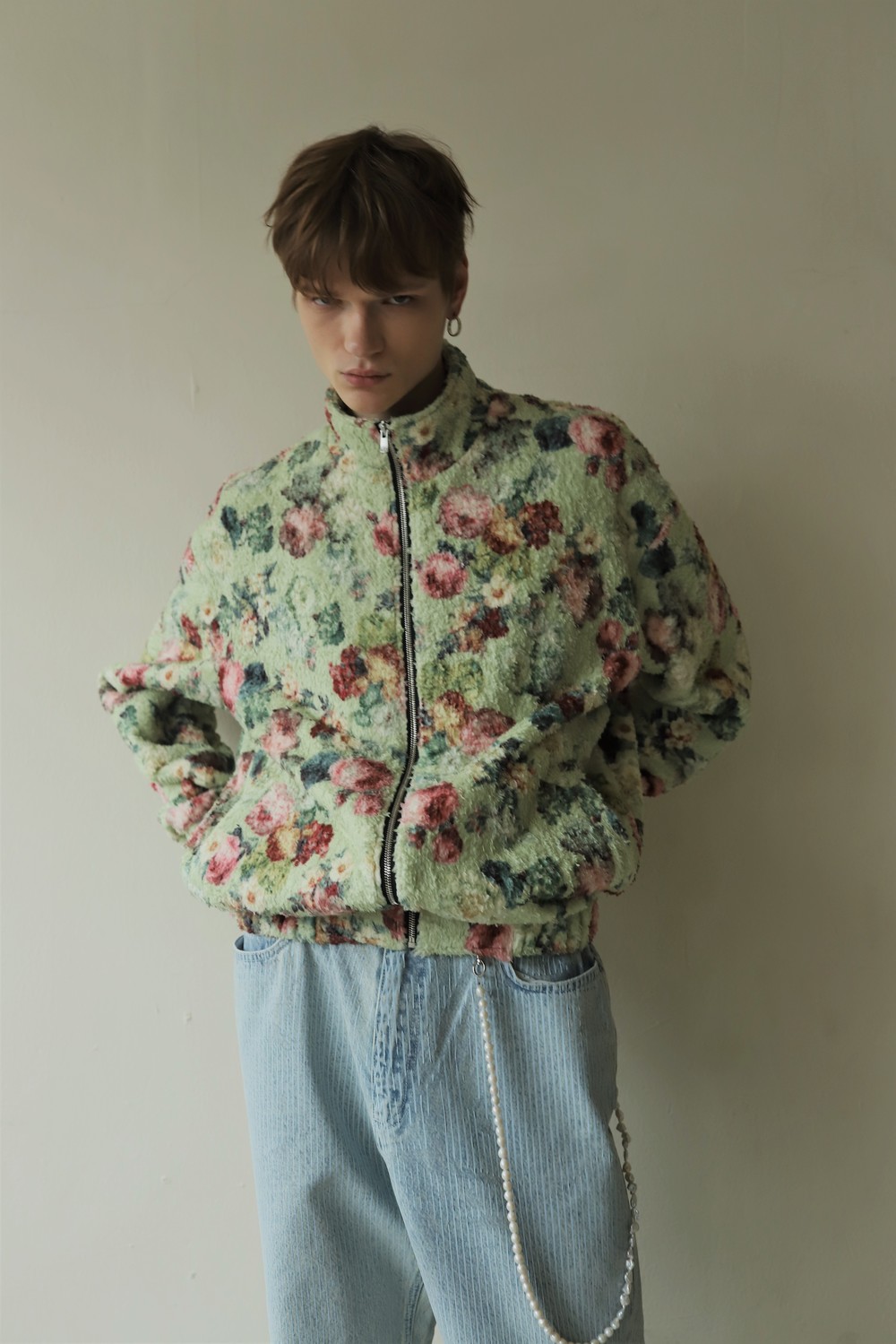 BOTANICAL FLOCKY SHIRT COAT - ステンカラーコート