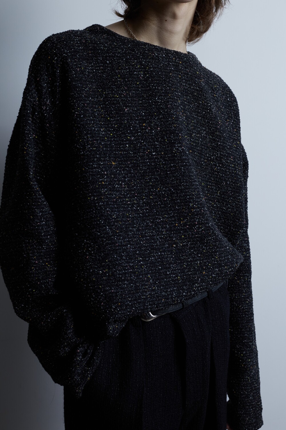 black tweed sweater