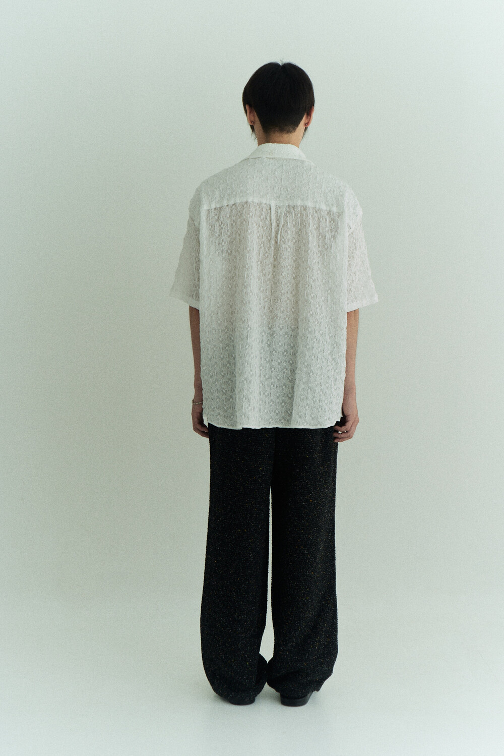LACE SHIRT - Oyster-white
