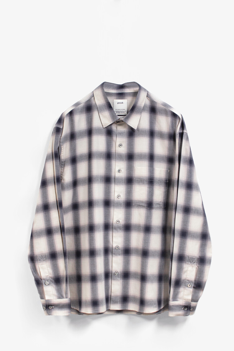 ombre check shirt - beige/purple