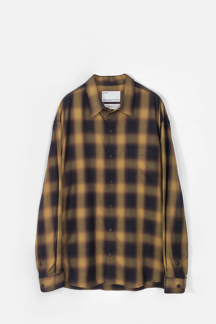 ombre check shirt - black flame