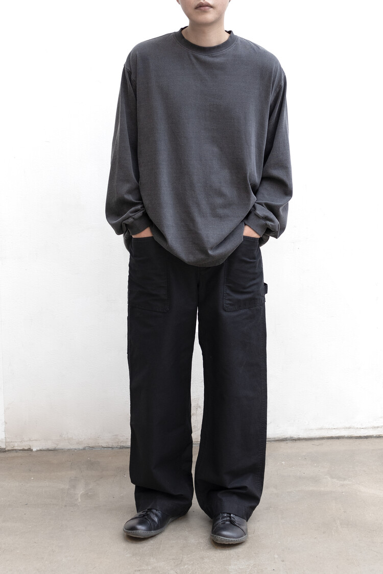[JEMUT]24FW★韓国人気★VAIN FATIGUE CARPENTER BANDING PANTS fatigue Carpenter Pants - black