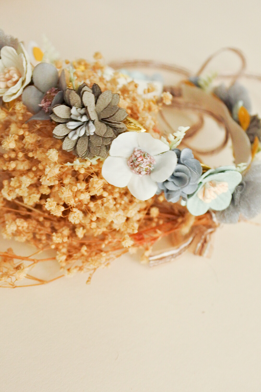 blue flower crown