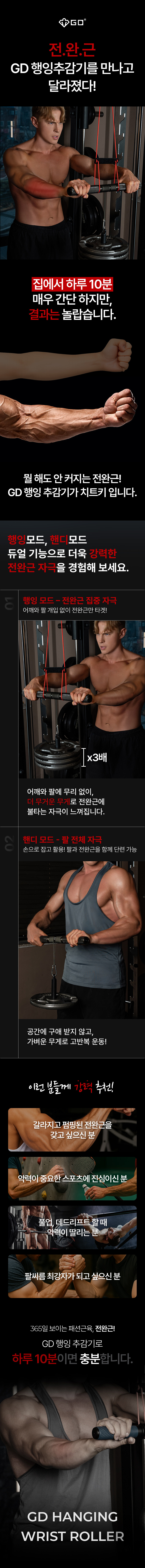 GD 행잉 추감기 고급형 전완근 운동기구 손목 강화 운동