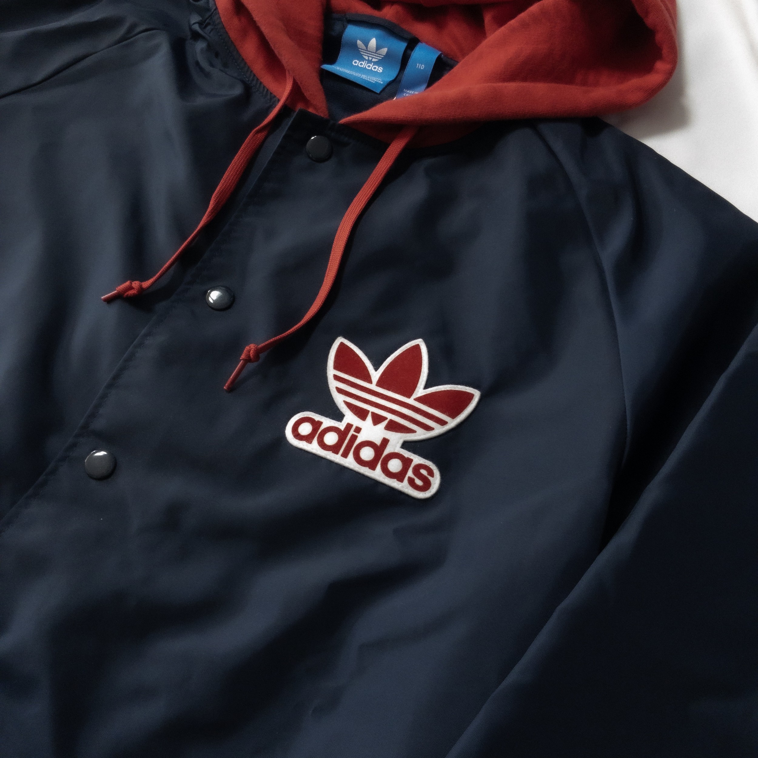 adidas red white blue windbreaker