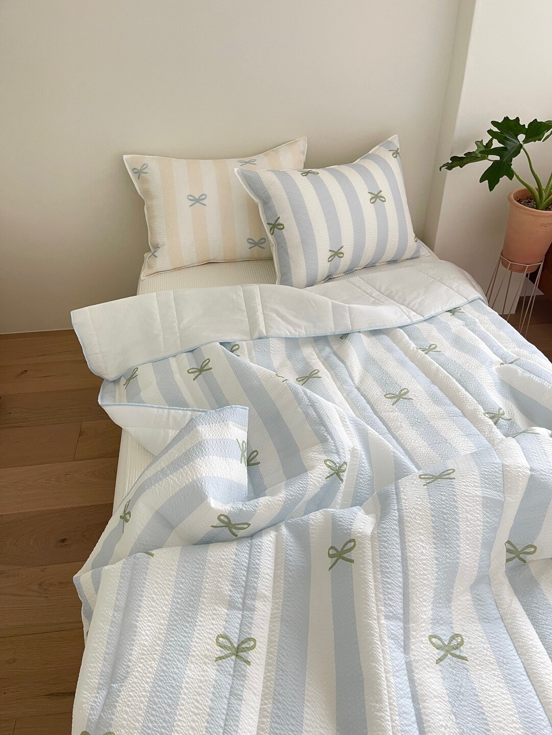 키치 스노우 리플 여름 이불