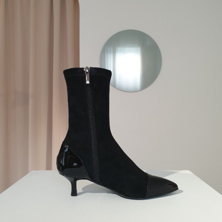 stretch flat cleated sole sock boots