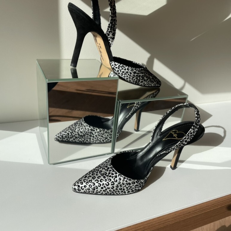 VT 25 High Heels Slingbacks Green Leopard Cowhide 292347