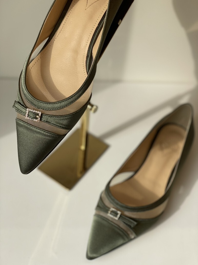 khaki strappy heels
