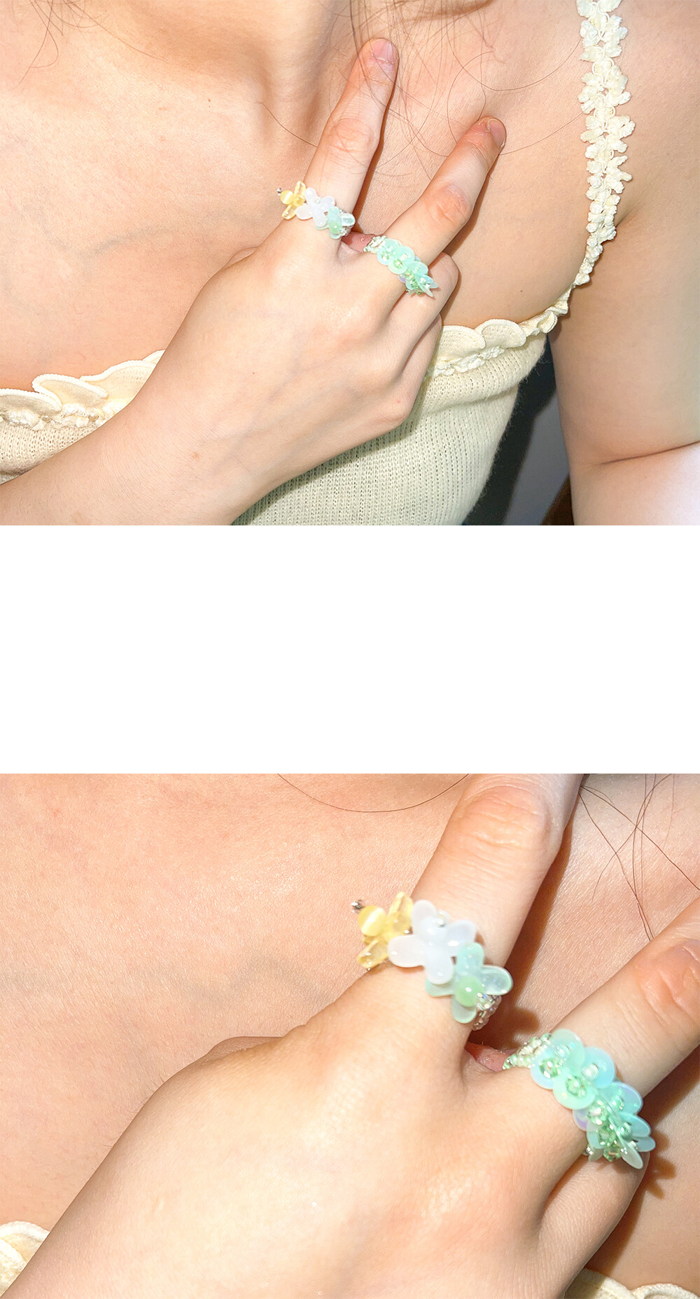 Candy Flower Beads Ring (Mix)