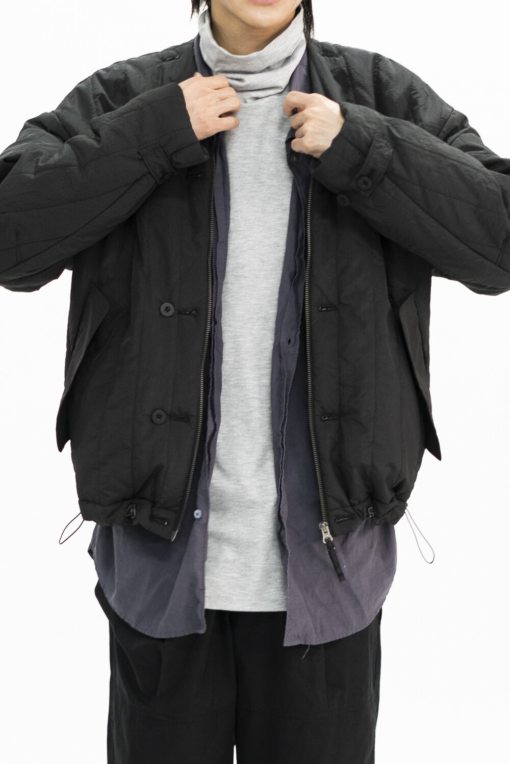 quilted cardigan black