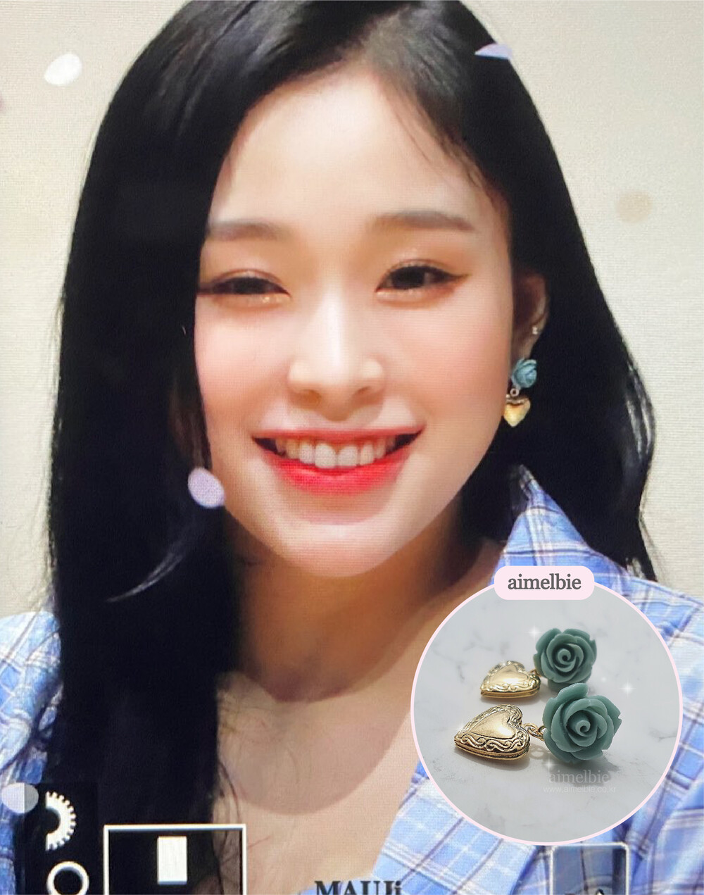 Antique Mint Rose Earrings (여자친구 예린, 드림캐쳐 가현 등 착용)