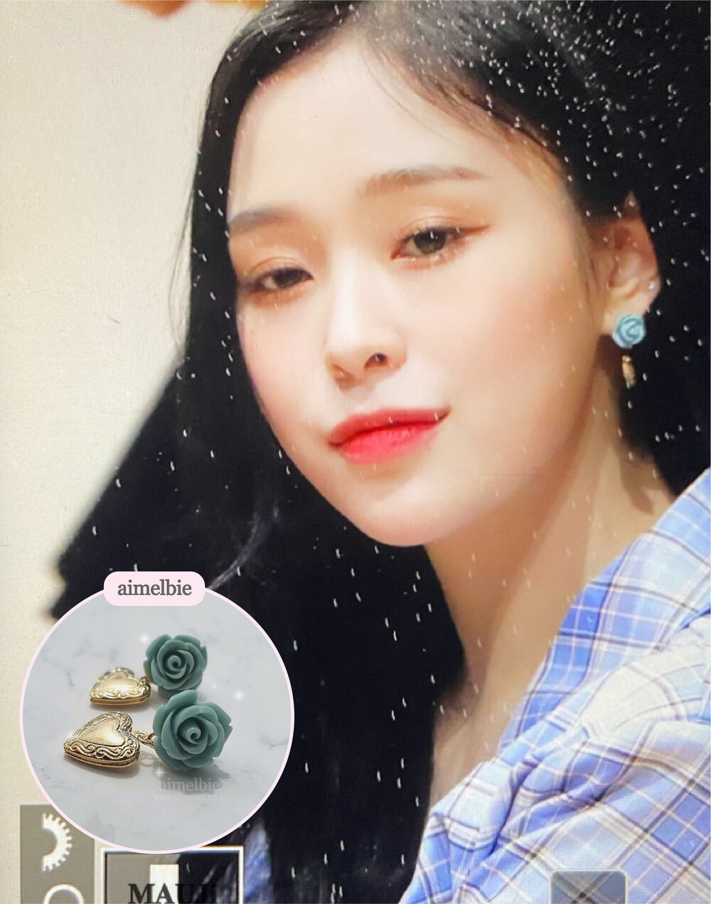 Antique Mint Rose Earrings (여자친구 예린, 드림캐쳐 가현 등 착용)