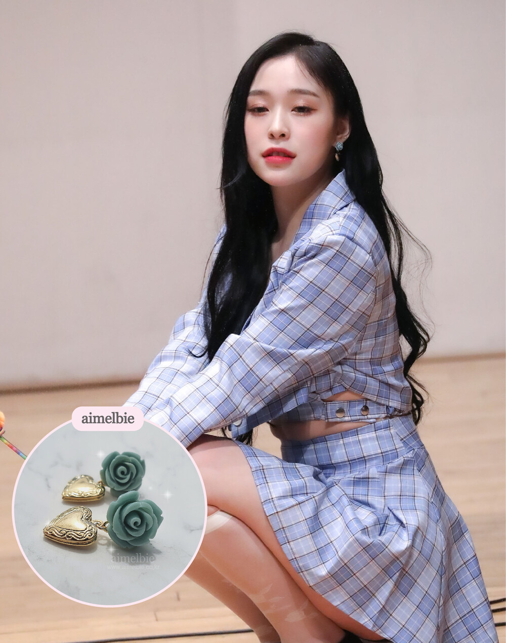 Antique Mint Rose Earrings (여자친구 예린, 드림캐쳐 가현 등 착용)