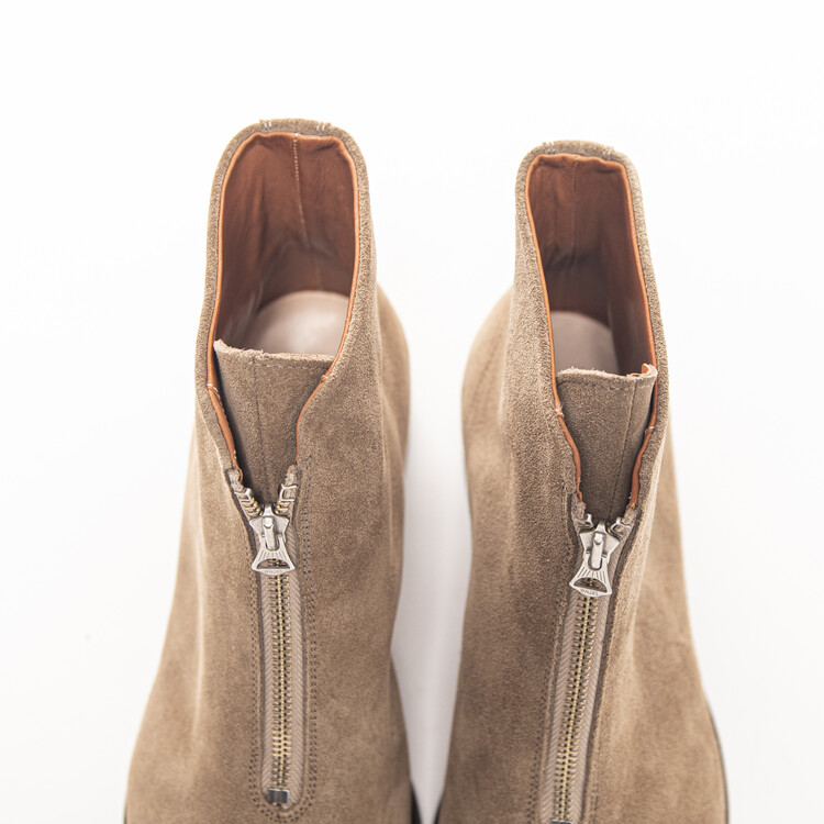 PHIGVEL Aviator Zip Boots Beige Suede