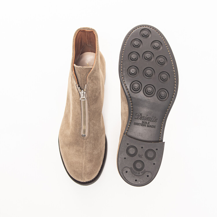 PHIGVEL Aviator Zip Boots Beige Suede