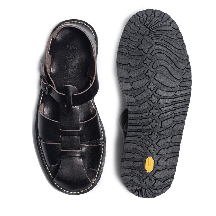 靴 Nigel CabournLEATHER SANDAL PEAT LABEL Nigel Cabourn LEATHER SANDAL-PEAT LABEL | INDIGO BLUE
