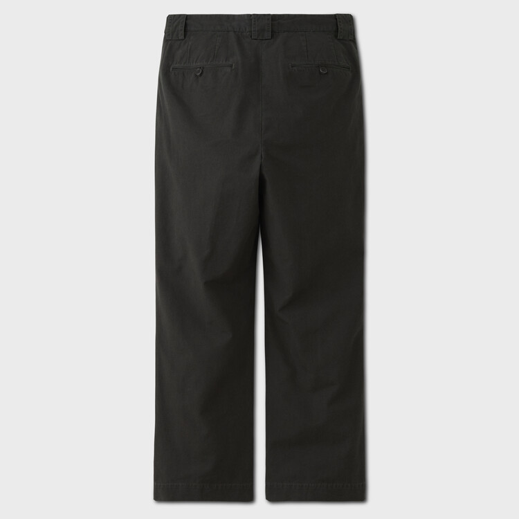 PHIGVEL Poplin Cloth Pin Tuck Trousers Faded Charcoal