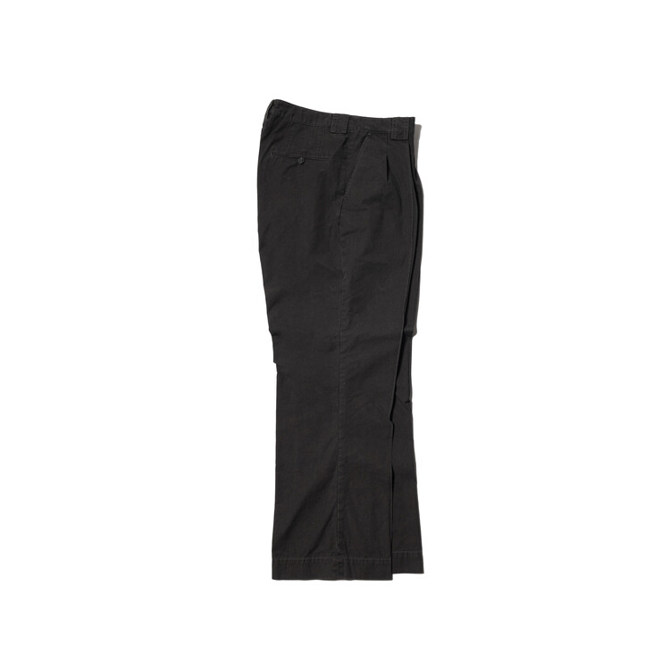 PHIGVEL Poplin Cloth Pin Tuck Trousers Faded Charcoal