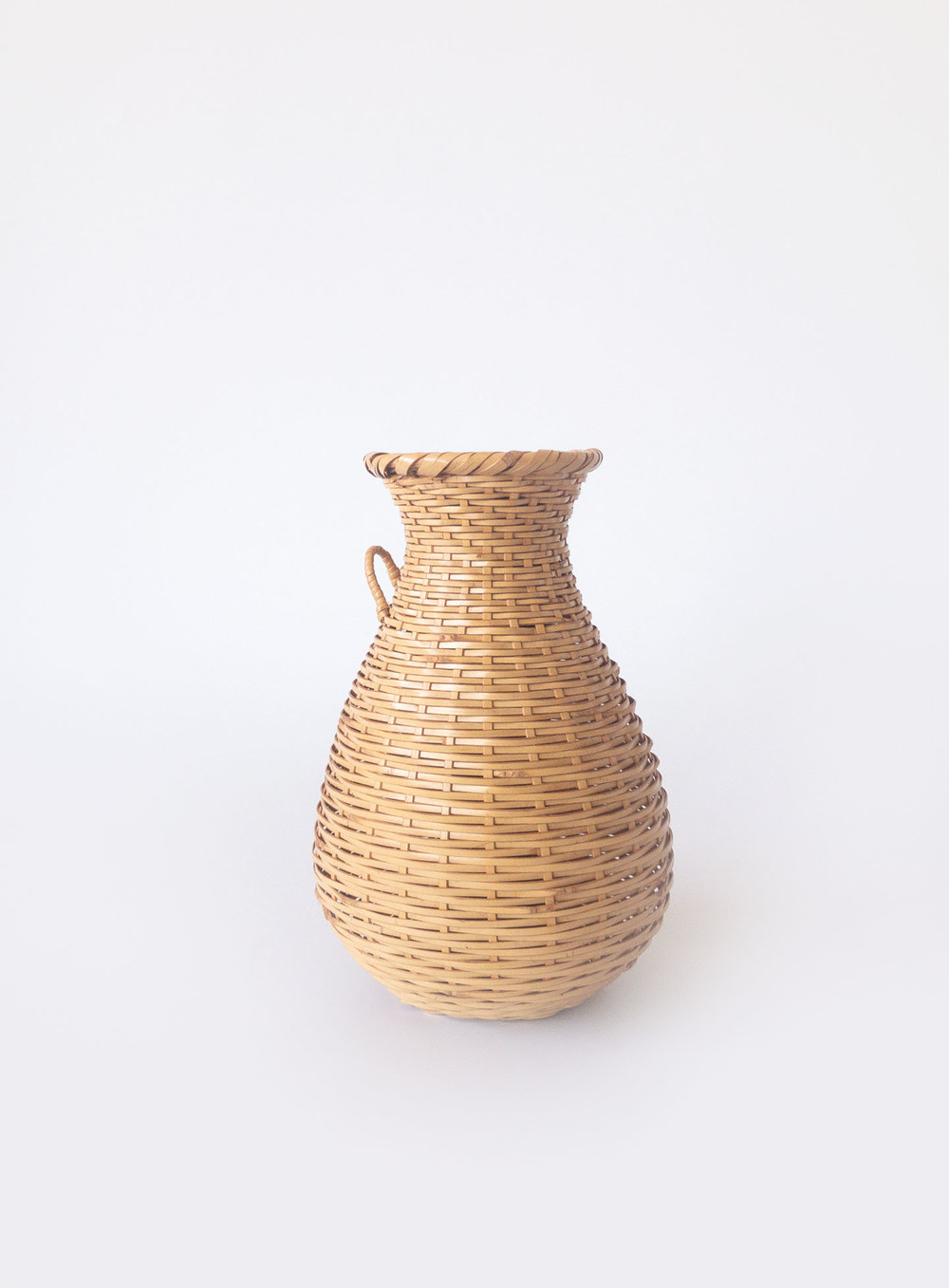 Vintage Bamboo Basket Vase