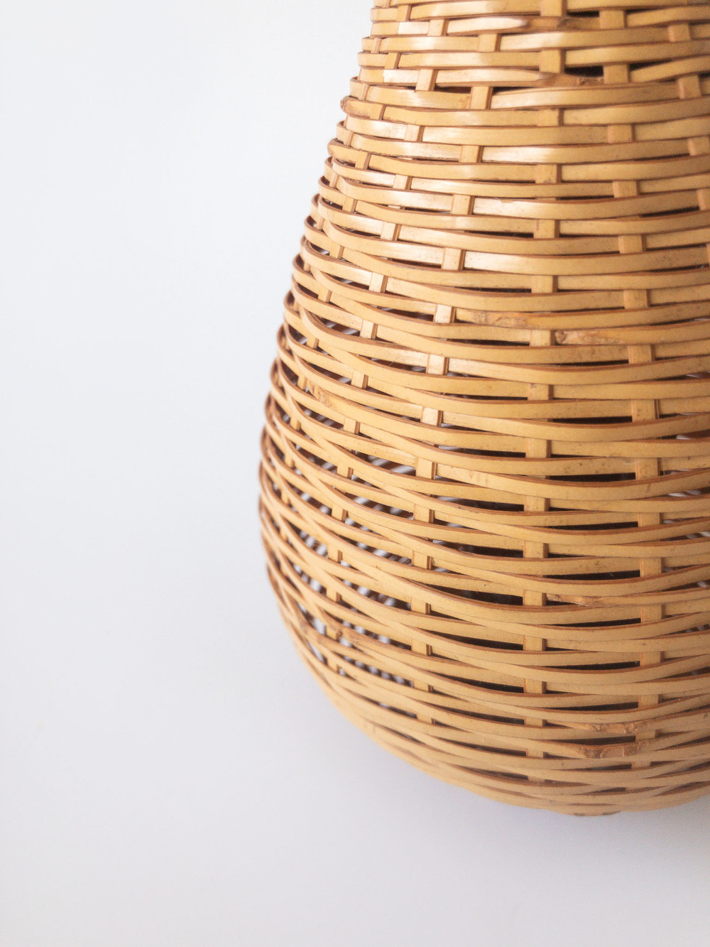 Vintage Bamboo Basket Vase