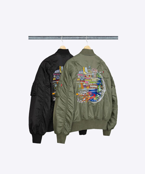 Supreme] Supreme Globe MA-1 Jacket