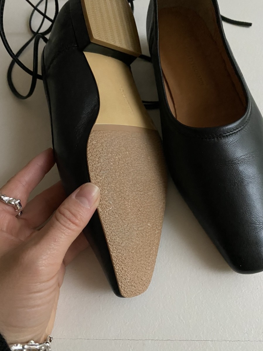 rina buckled lace up ballet flats
