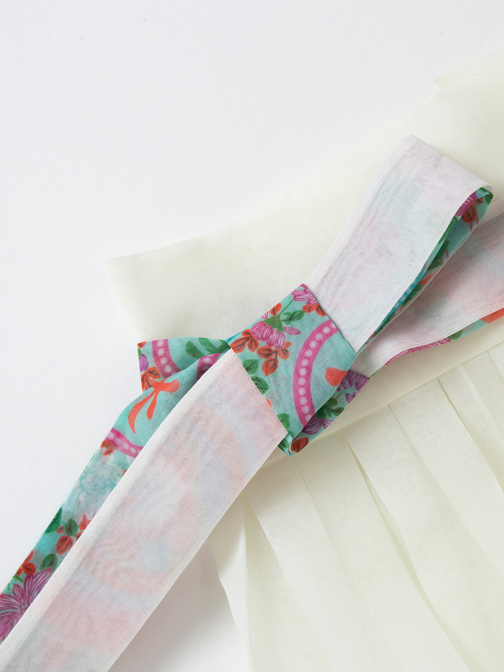flower ribbon hanbok skirt