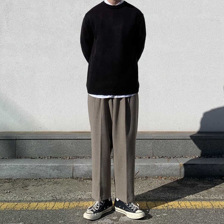 wool two-tuck pants (3color)