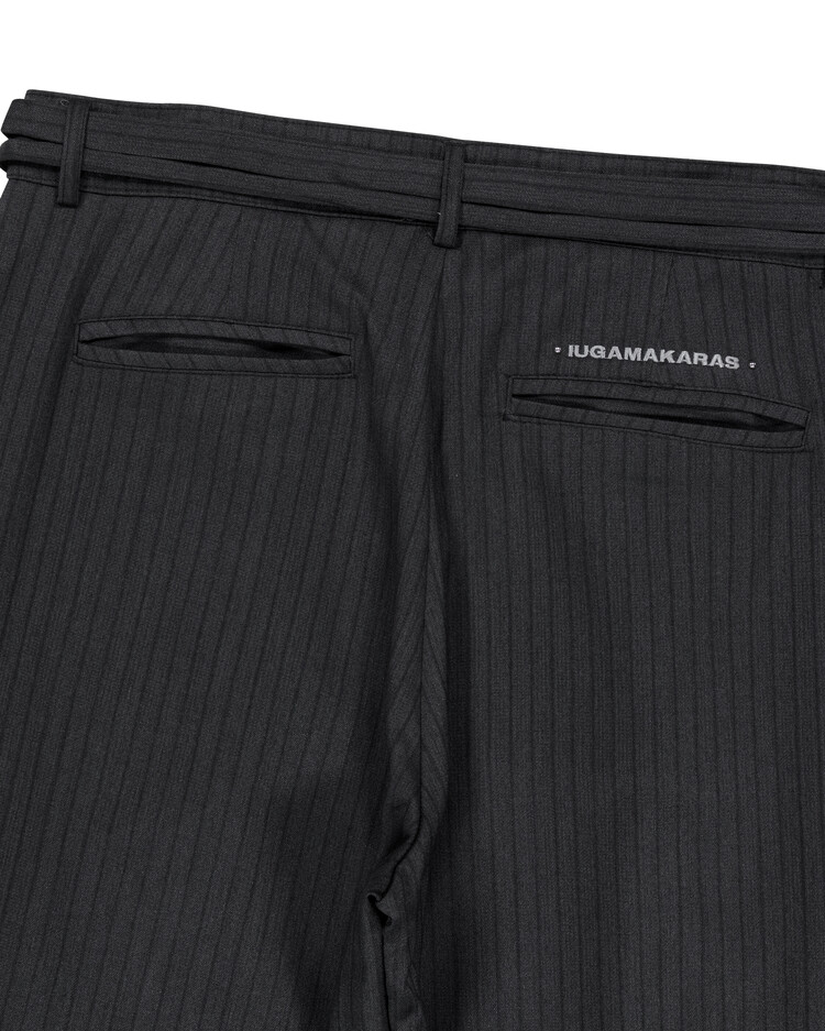 パンツ IUGAMAKARAS Belted Striped Trousers 2 Colors Belted Striped Trousers (Black) - IUGAMAKARAS