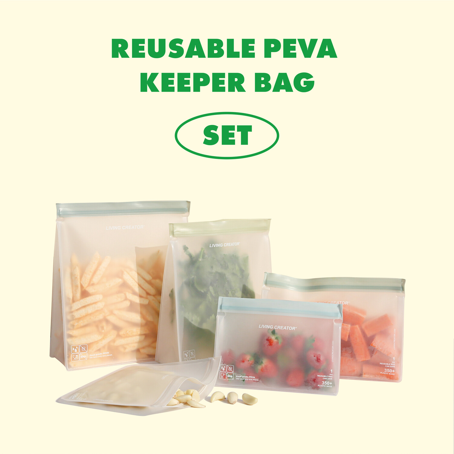 PEVA 스탠딩 지퍼백 SET