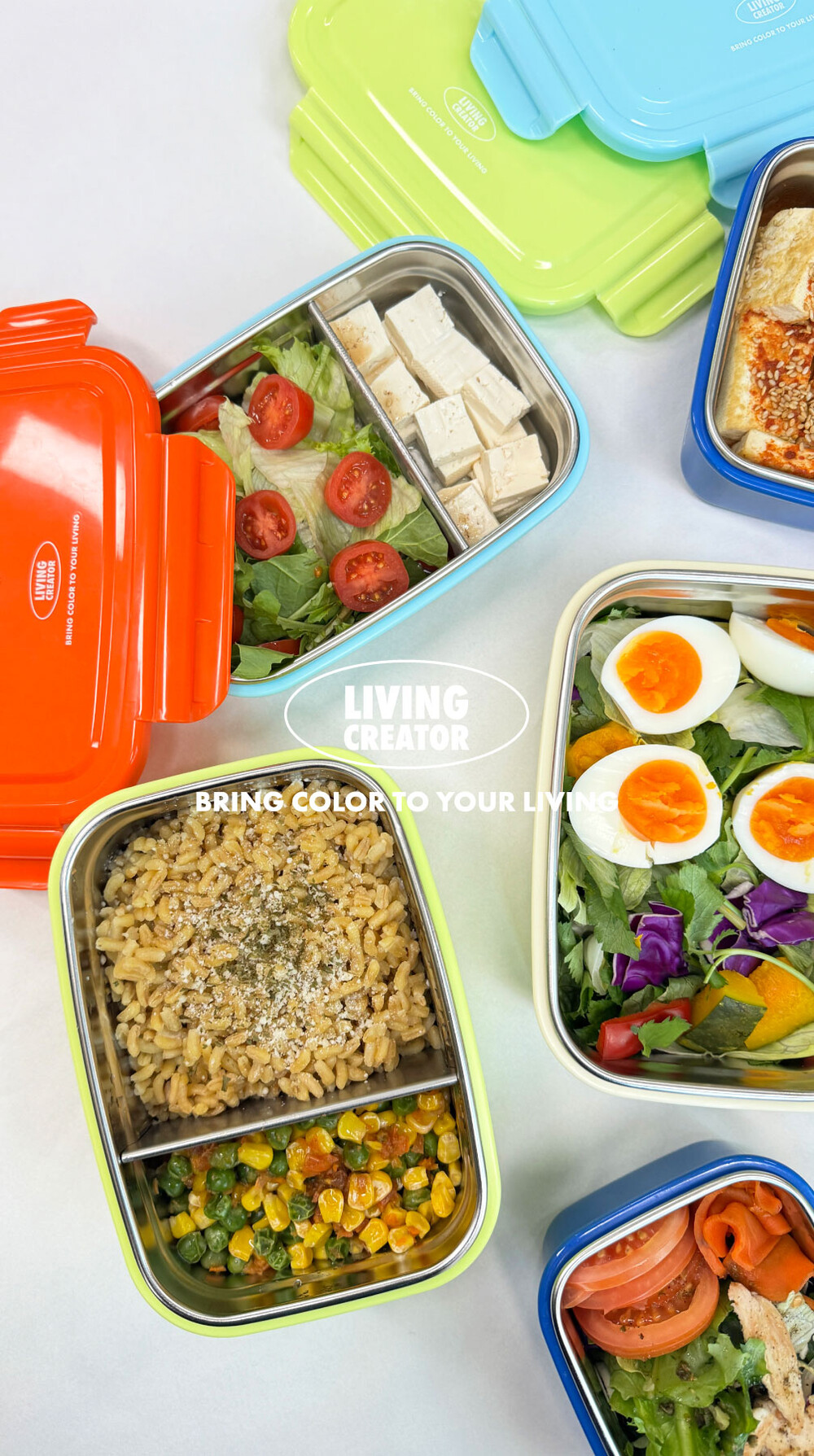 지켜텐 320ml 480ml 560ml 1100ml 비비드컬러 파스텔컬러 컬러풀한 스텐 밀폐용기