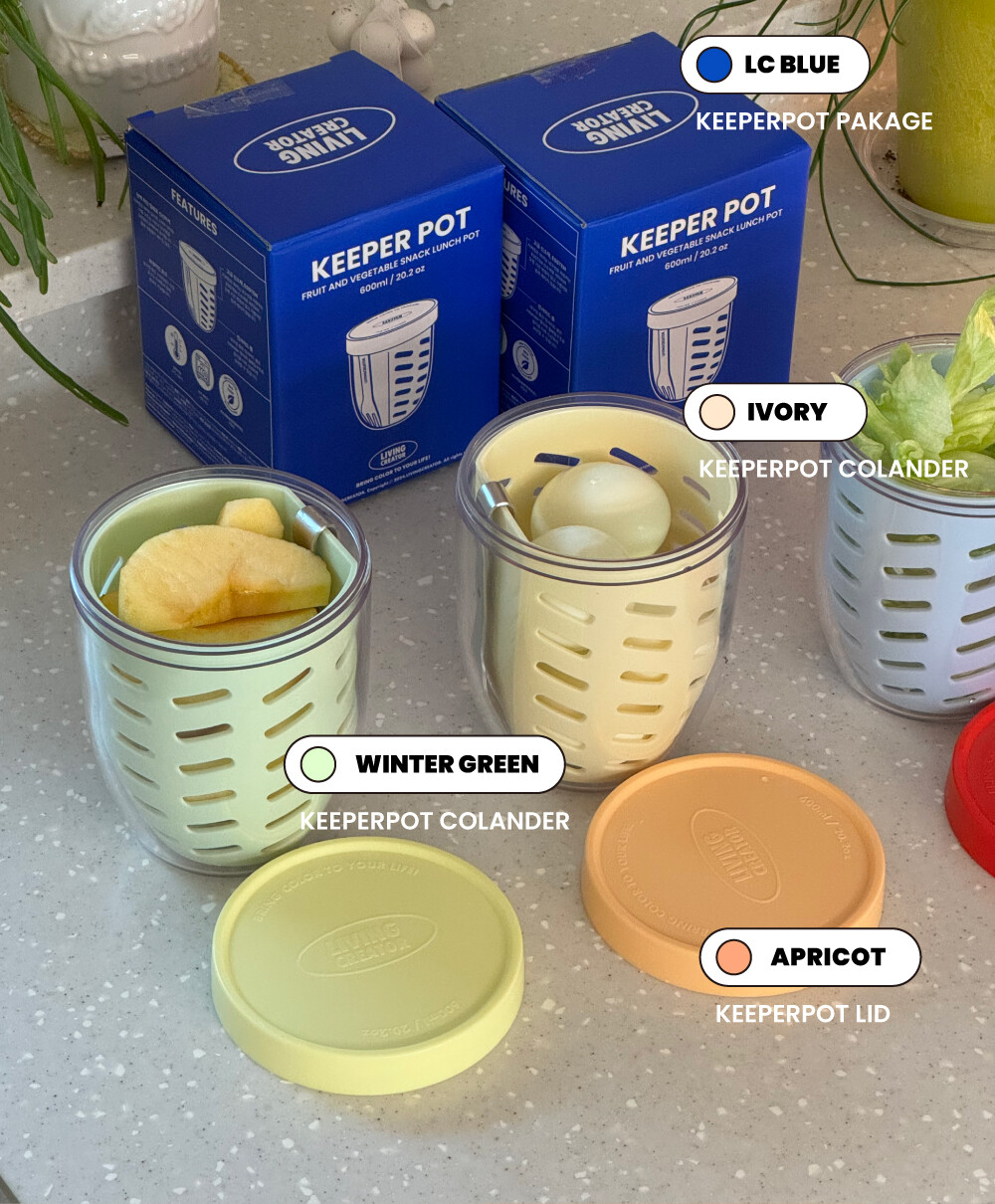 지켜팟 600ml 파스텔컬러 다이어트 식단을 담을 수 있는 야채와 과일 보관용기