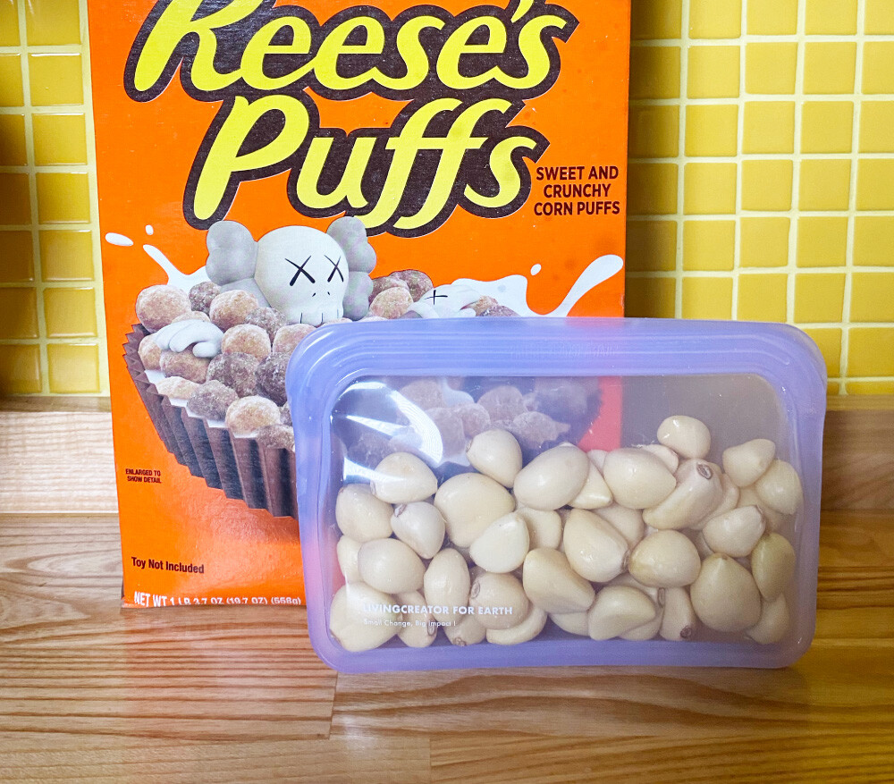 지켜백 1000ml 올리브 큰 야채 및 남은 야채 소분하기 좋은 실리콘 지퍼백