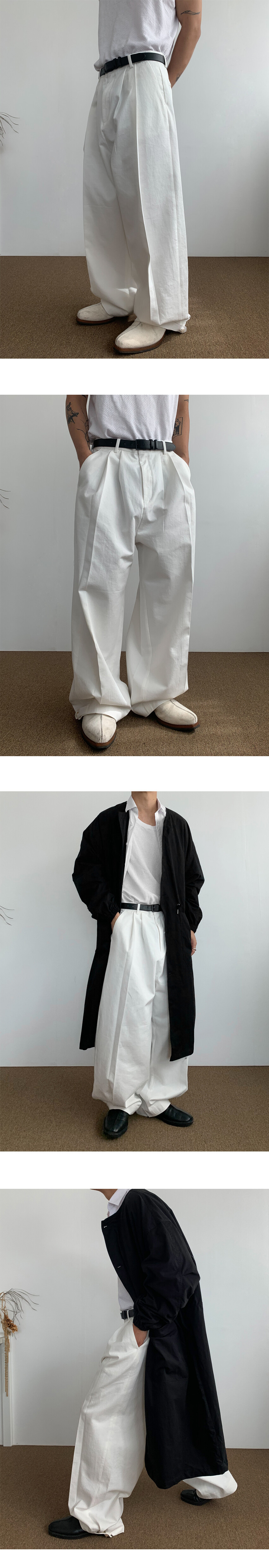 hemline button wide pants