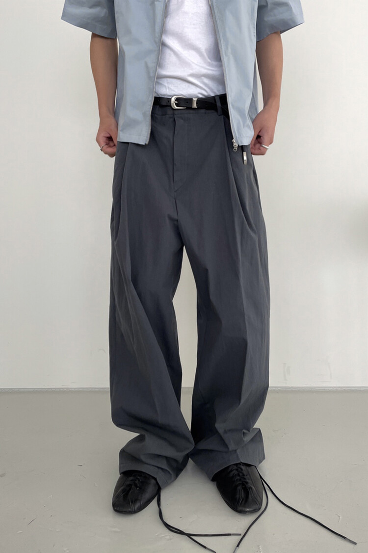 one tuck wide pants (crunch ver.)