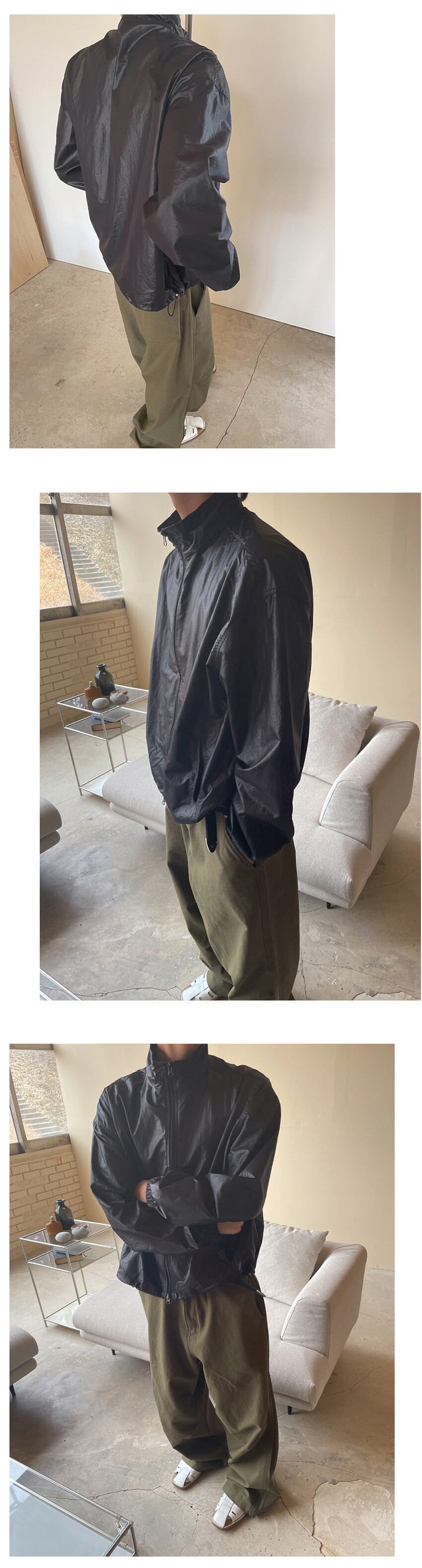 glossy crop zip up jacket