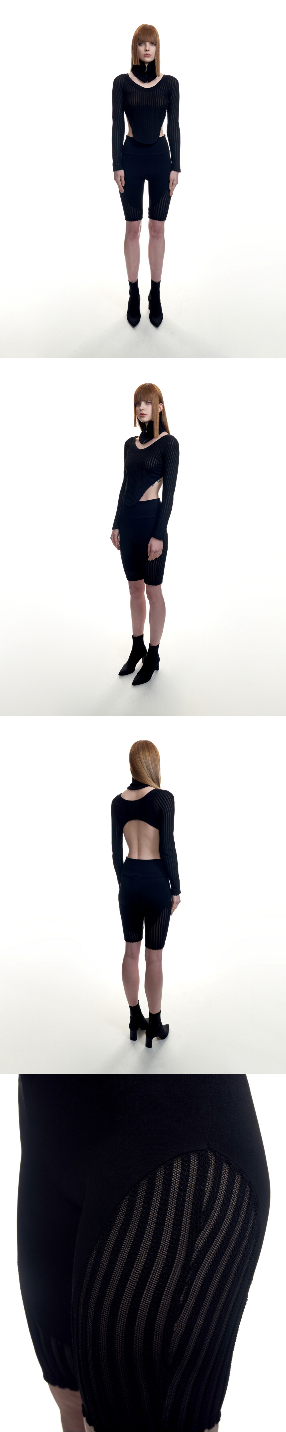 Mesh biker shorts - Solid black