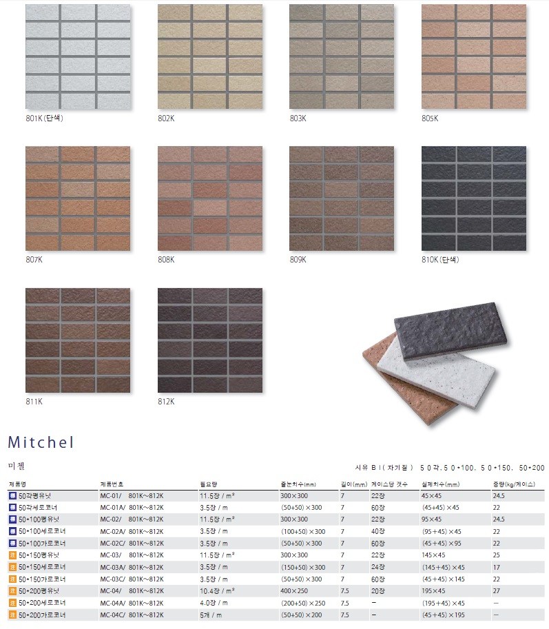 아이코트료와 미첼타일 / 하다건재 일본타일 아이콧료와 ICOT RYOWA