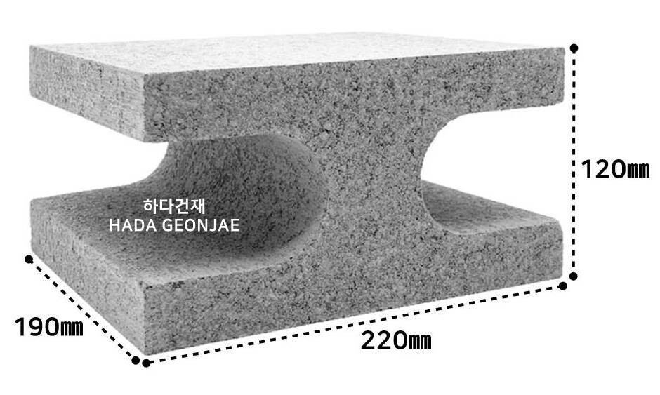 디자인블럭 콘크리트블럭 담장벽돌 Q7 / 하다건재 큐블럭