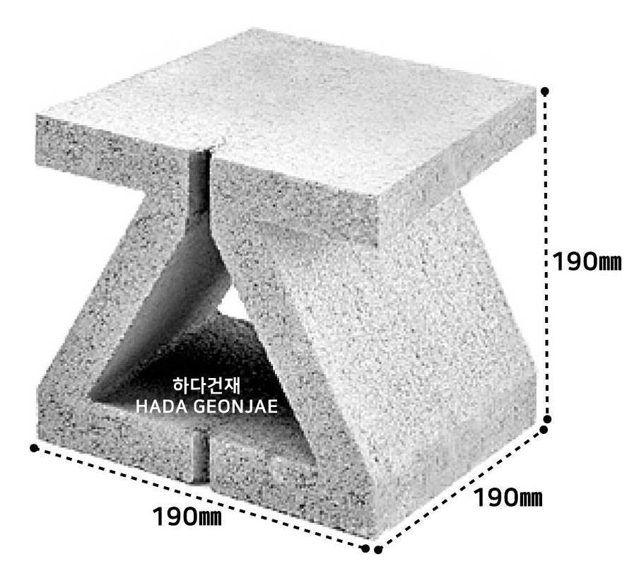 디자인블럭 콘크리트블럭 담장벽돌 Q8 / 하다건재 큐블럭