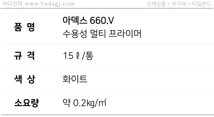 아덱스 660V 수용성 흡수면 멀티프라이머 / 하다건재 ARDEX