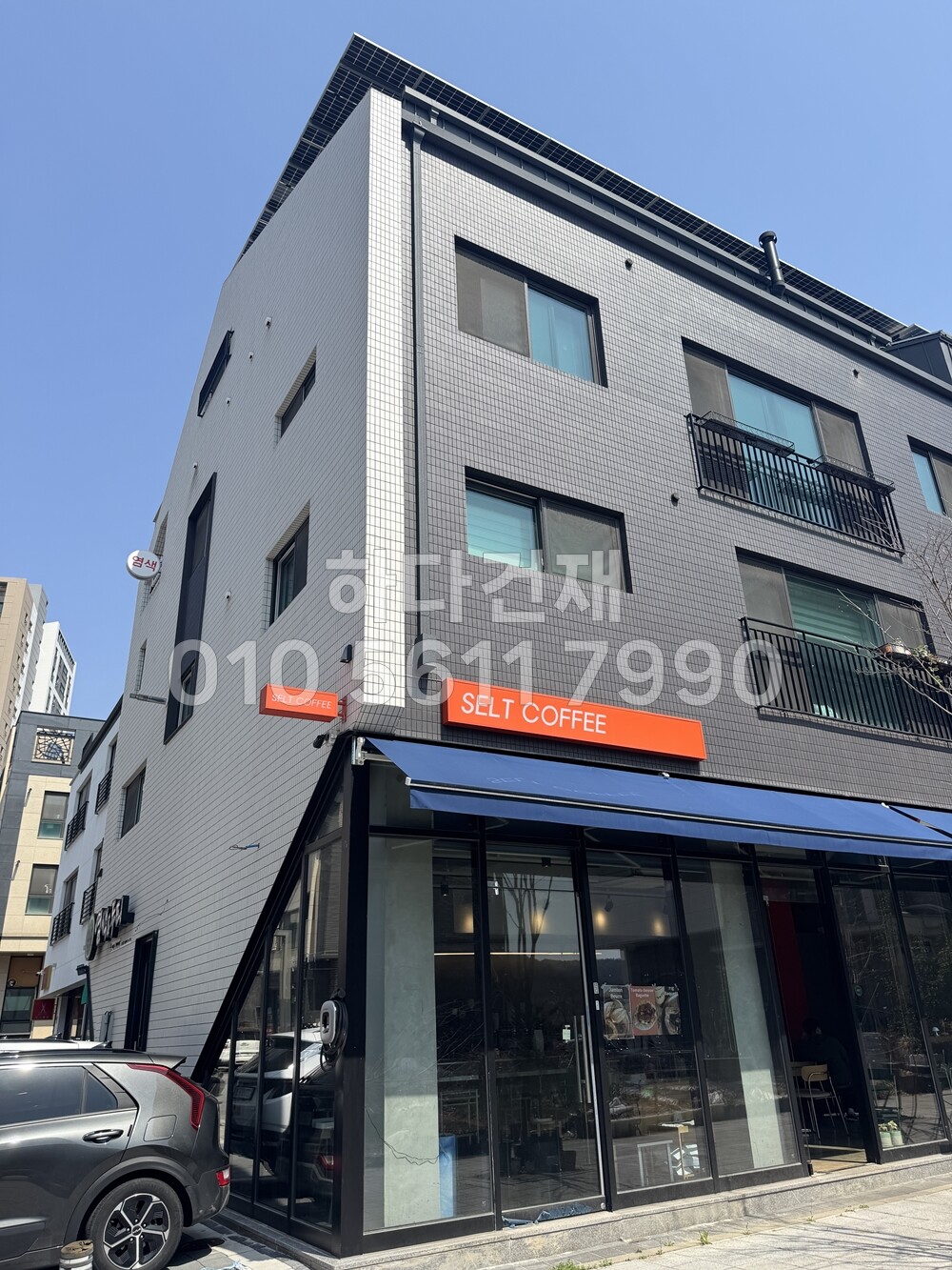 안센트타일 501번세로결, 508번가로결 투톤빌딩 시공사례 / 하다건재 아이쿄트료와 일본수입타일