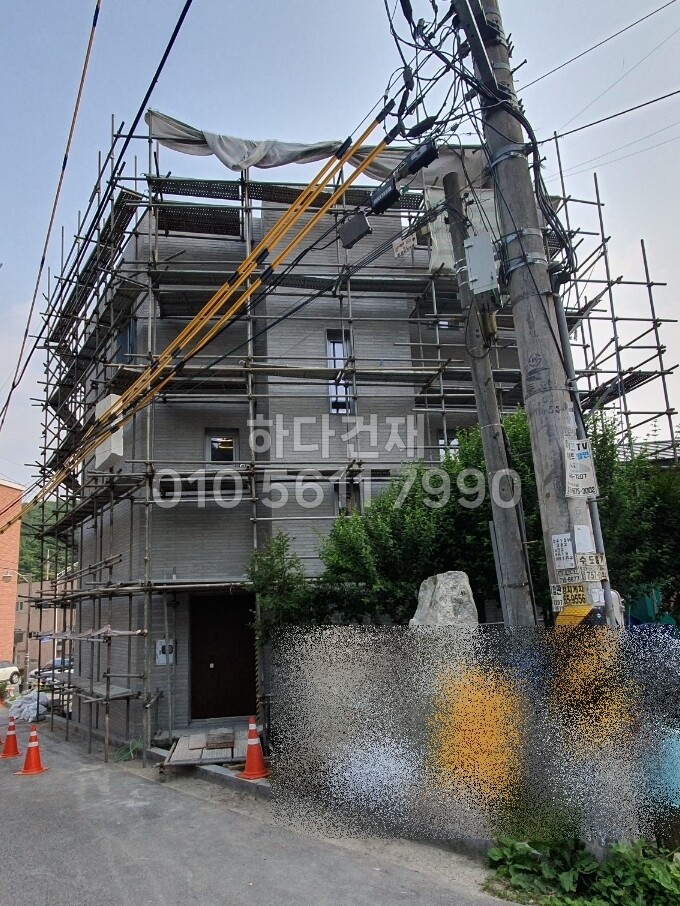 모노타일 롱와이드 오석그레이 500x50x17T / 하다건재 와이드벽돌 시공사례